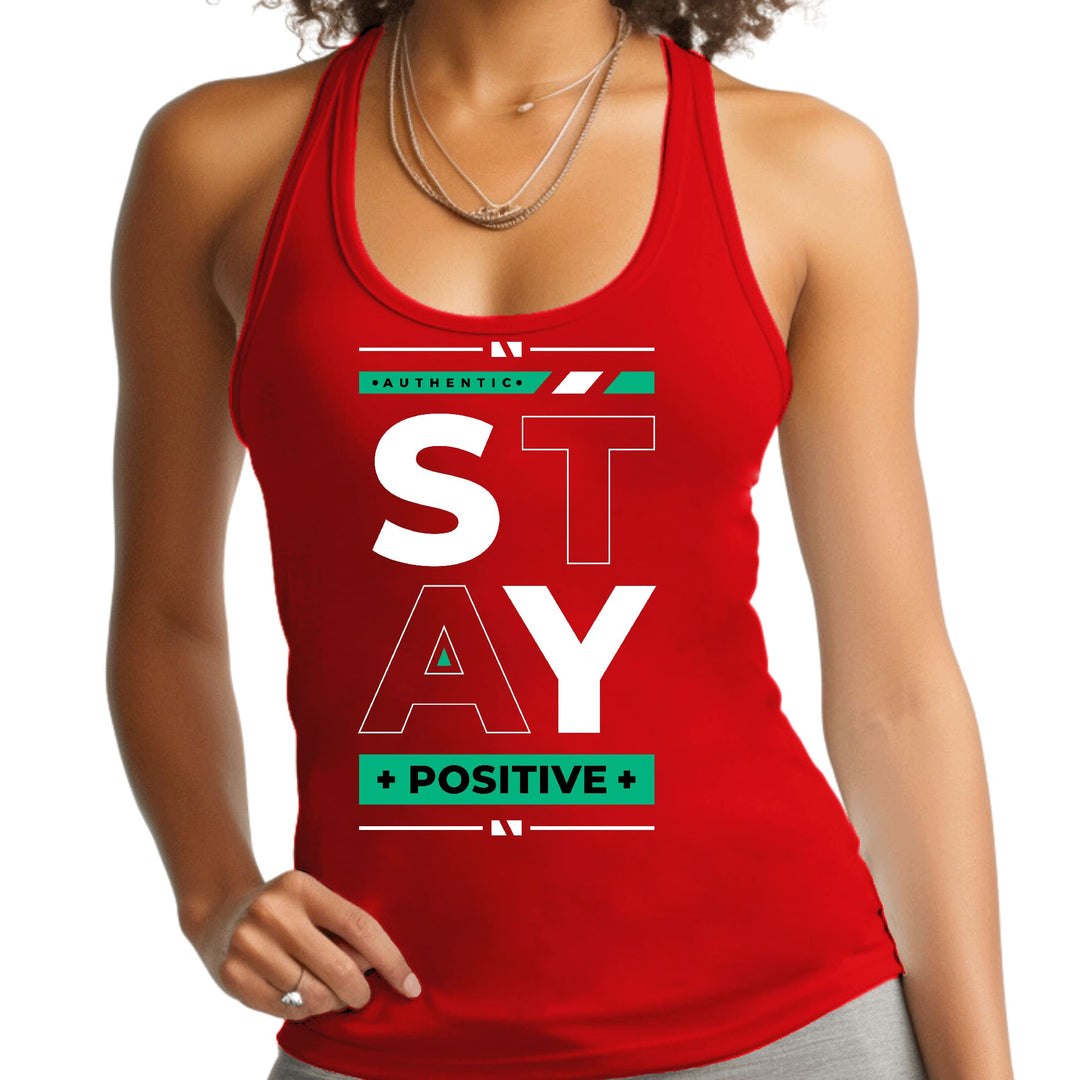 Womens Fitness Tank Top Graphic T-shirt Stay Positive - Womens | Tank Tops