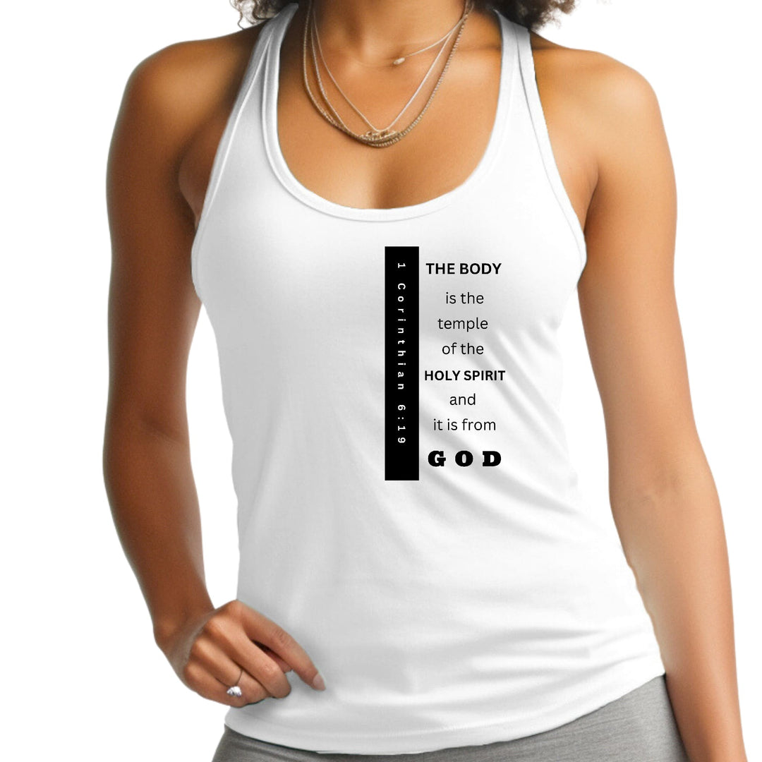 Womens Fitness Tank Top Graphic T-shirt the Body is the Temple Print - Womens