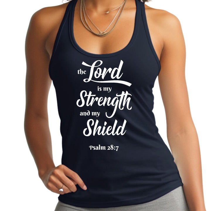 Womens Fitness Tank Top Graphic T-shirt the Lord is my Strength - Womens | Tank