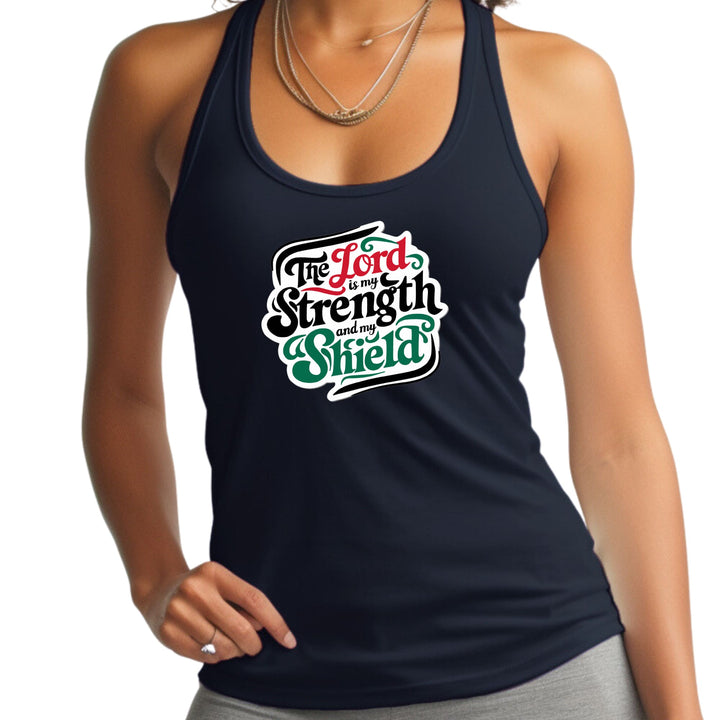 Womens Fitness Tank Top Graphic T-shirt the Lord is my Strength - Womens | Tank