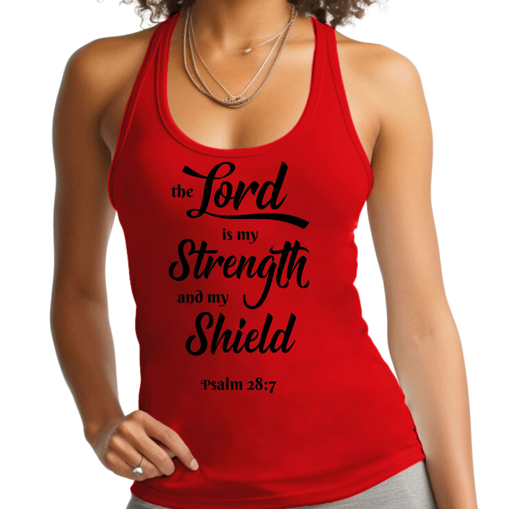 Womens Fitness Tank Top Graphic T-shirt The Lord Is My Strength - Womens | Tank