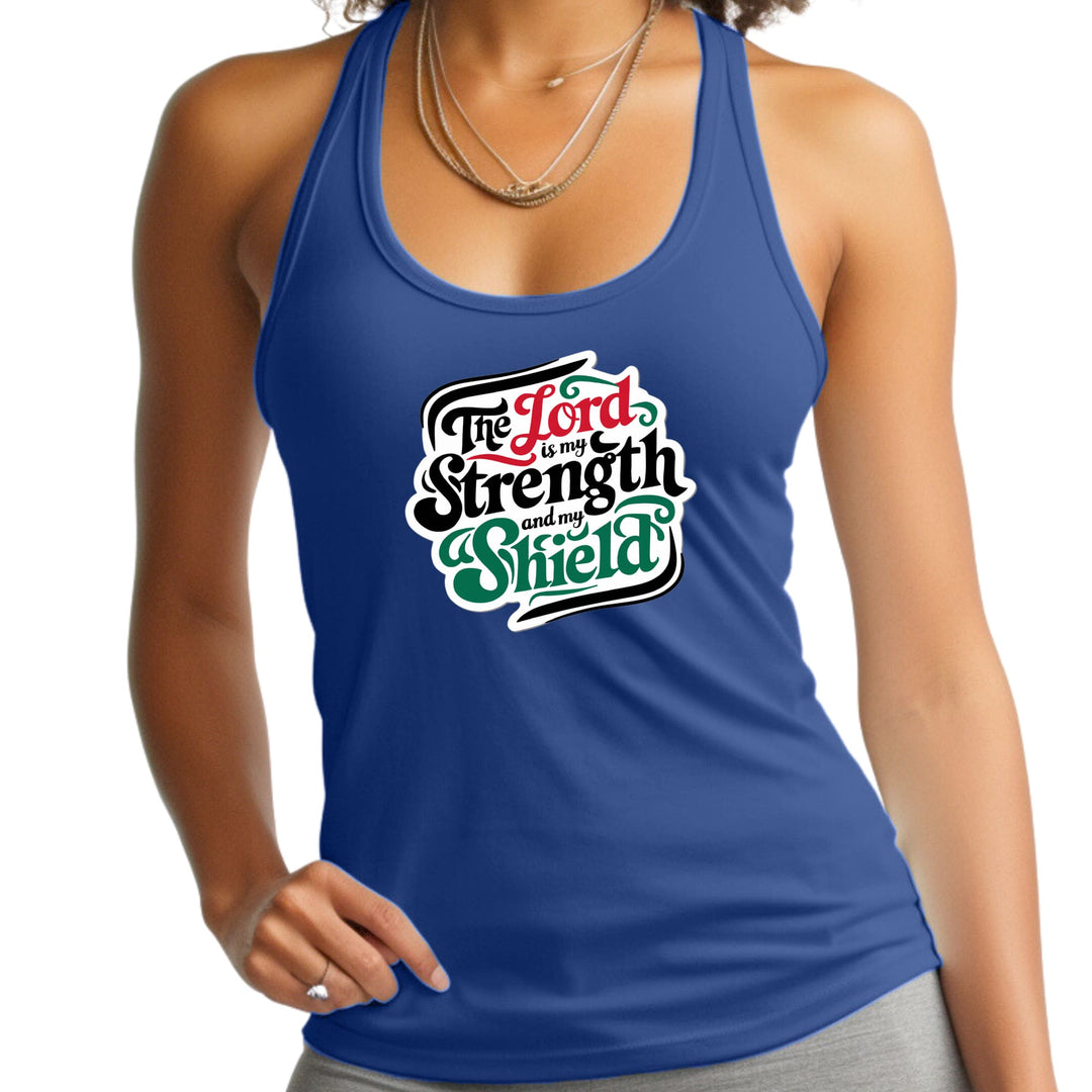 Womens Fitness Tank Top Graphic T-shirt the Lord is my Strength - Womens | Tank