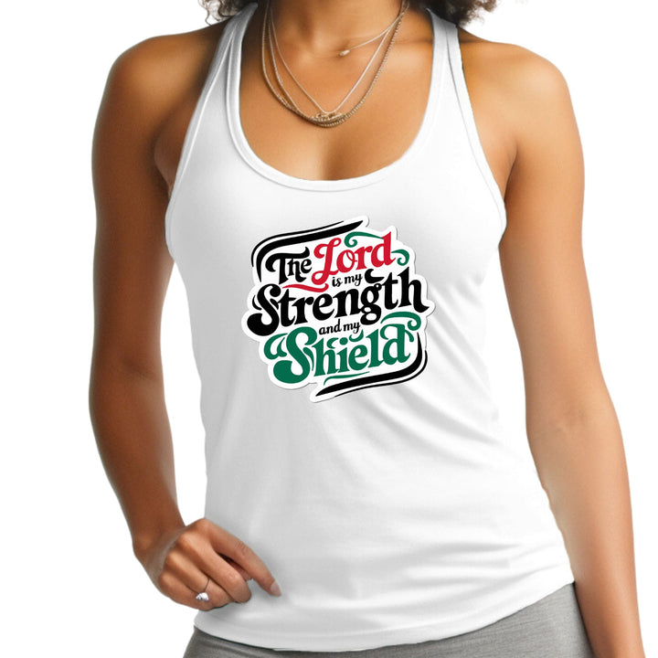 Womens Fitness Tank Top Graphic T-shirt The Lord Is My Strength - Womens | Tank