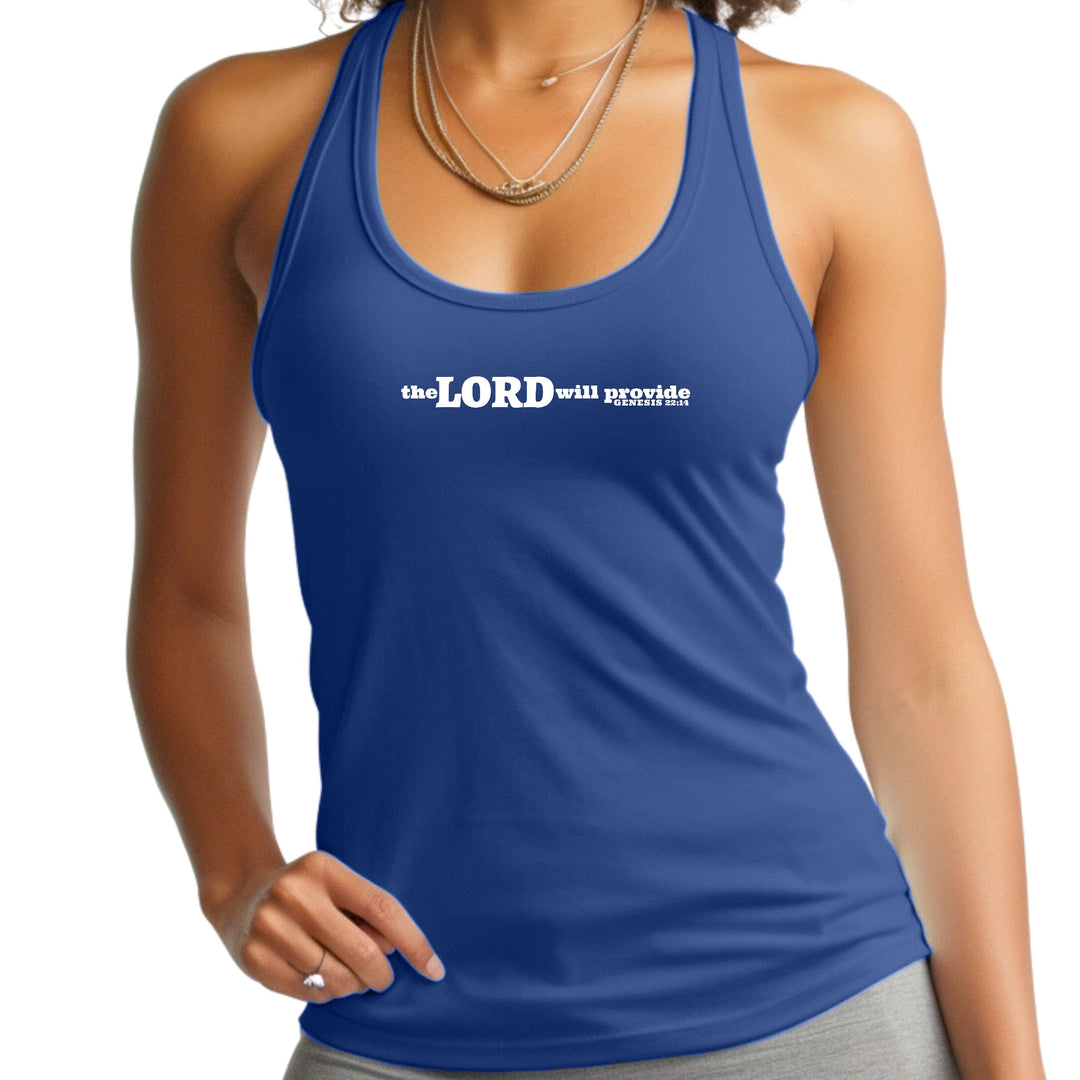 Womens Fitness Tank Top Graphic T-shirt The Lord Will Provide Print - Womens