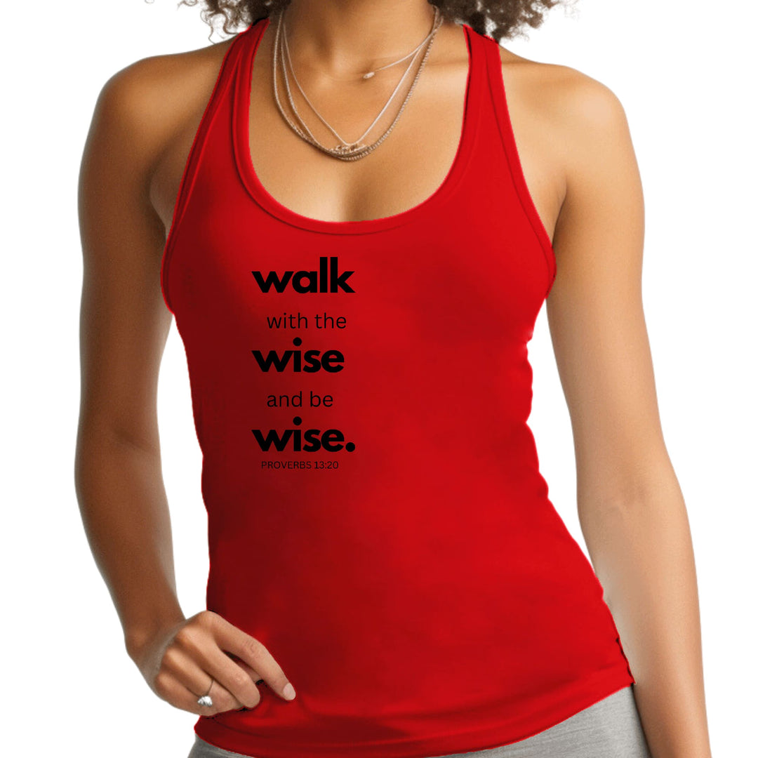 Womens Fitness Tank Top Graphic T-shirt Walk with the Wise - Womens | Tank Tops