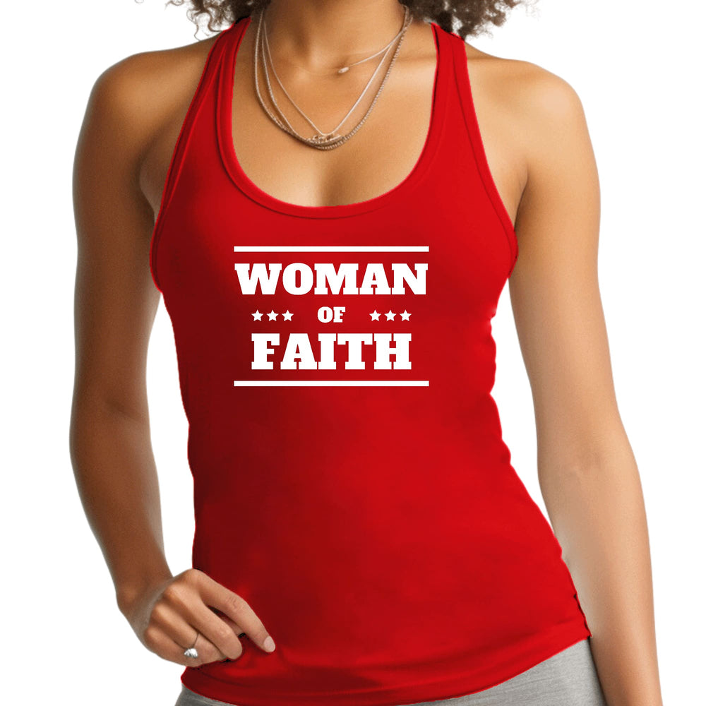 Womens Fitness Tank Top Graphic T-shirt Woman of Faith - Womens | Tank Tops