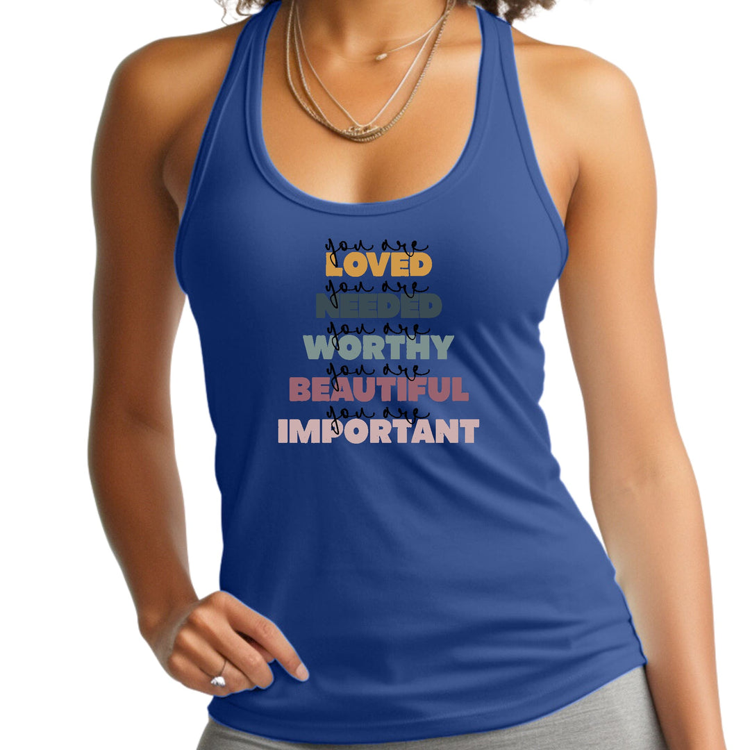 Womens Fitness Tank Top Graphic T-shirt you are Loved Inspiration - Womens