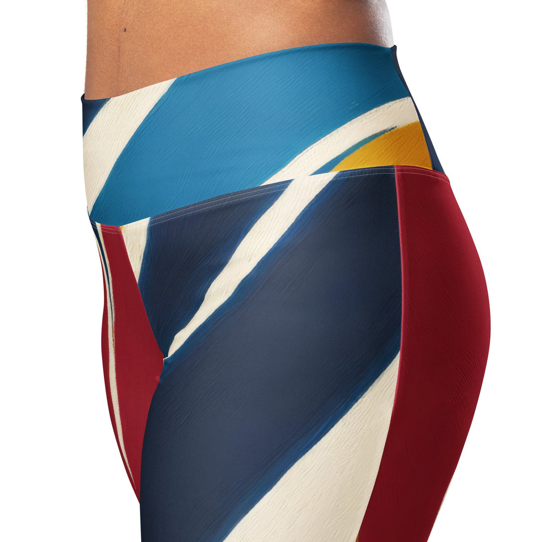 Womens Flare Leggings - Abstract Multicolor Swirl Line Pattern 78386
