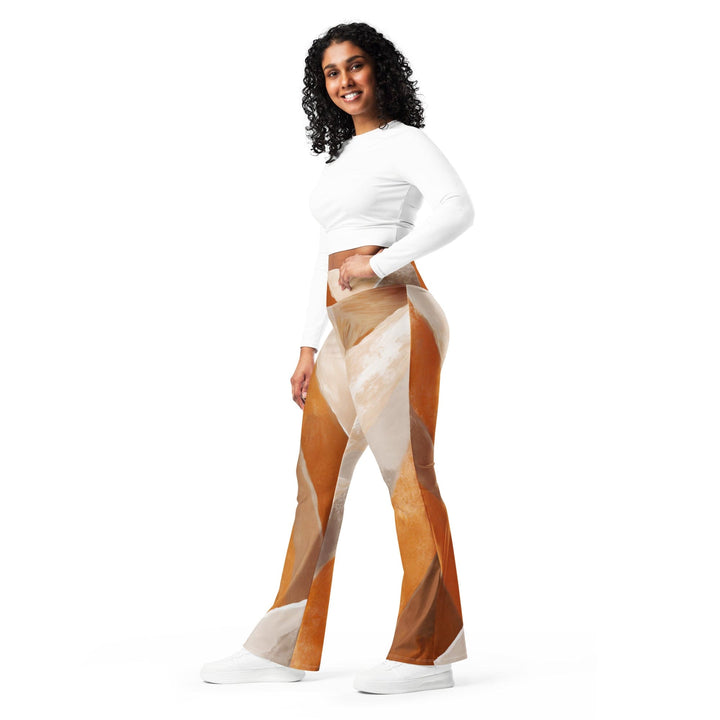 Womens Flare Leggings - Boho Watercolor Print