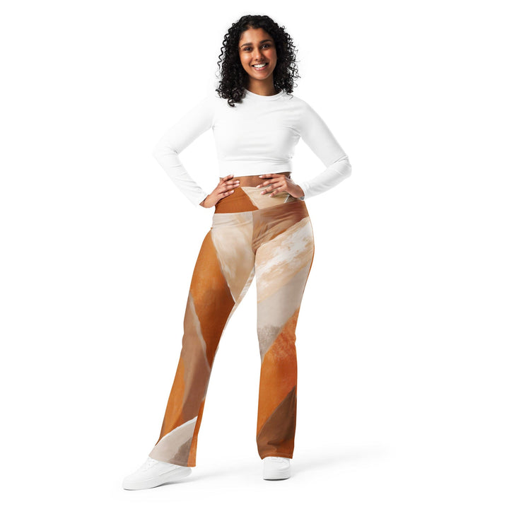 Womens Flare Leggings - Boho Watercolor Print