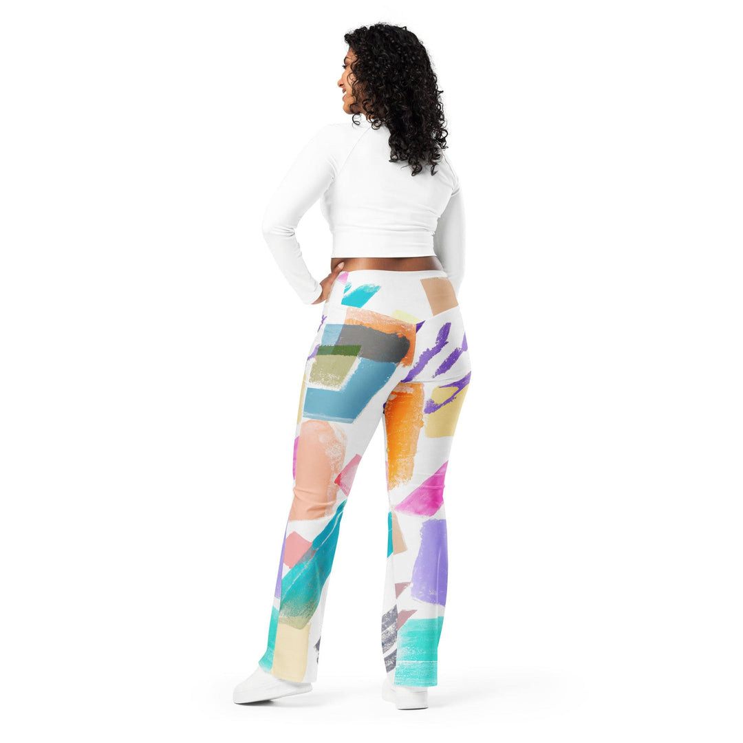 Womens Flare Leggings - Pastel Pattern