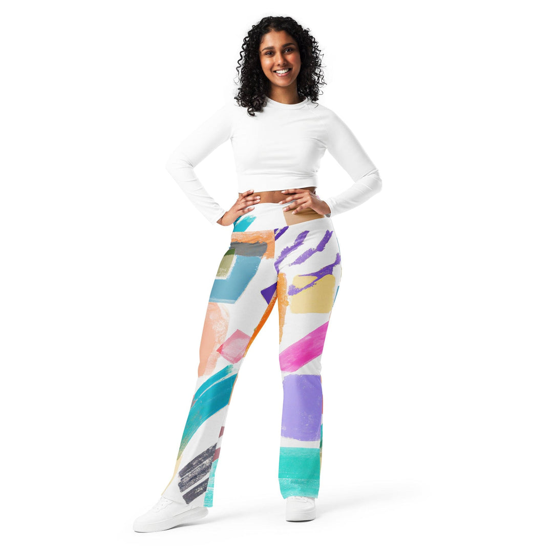 Womens Flare Leggings - Pastel Pattern