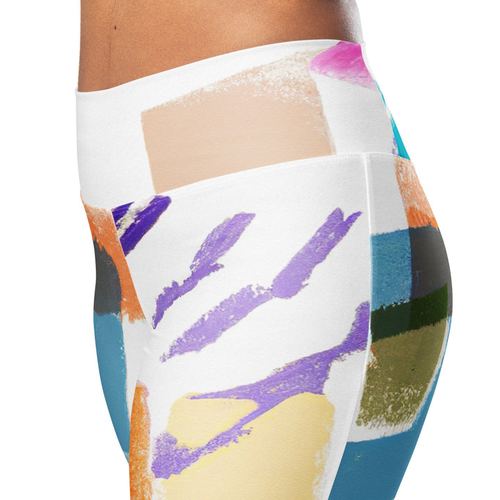 Womens Flare Leggings - Pastel Pattern
