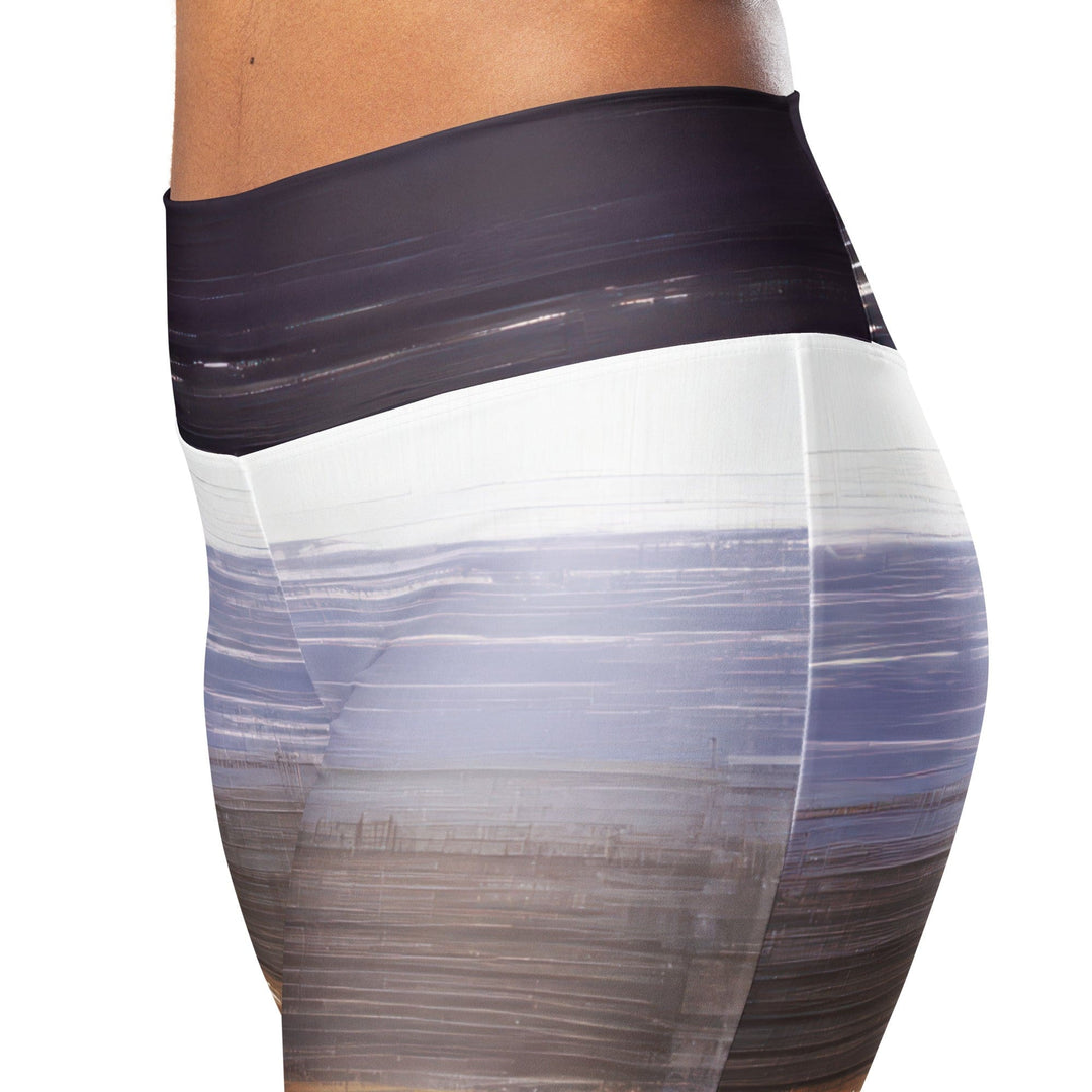 Womens Flare Leggings - Rustic Purple Brown Design