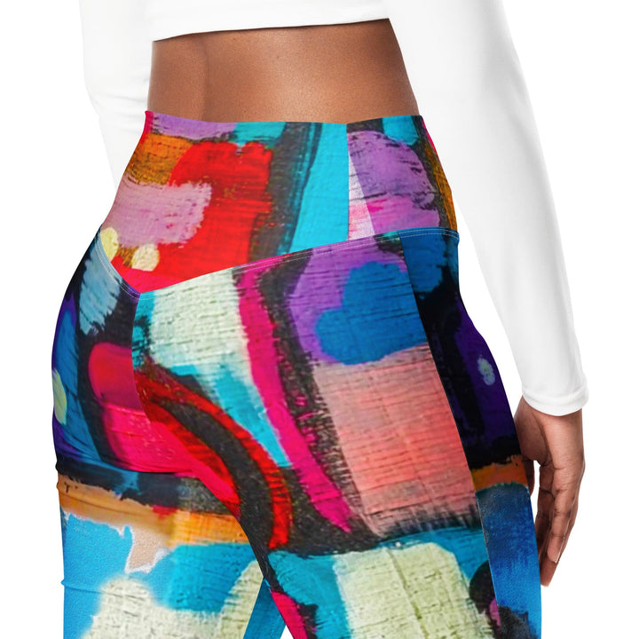 Womens Flare Leggings - Sutileza Smooth Colorful Abstract Print