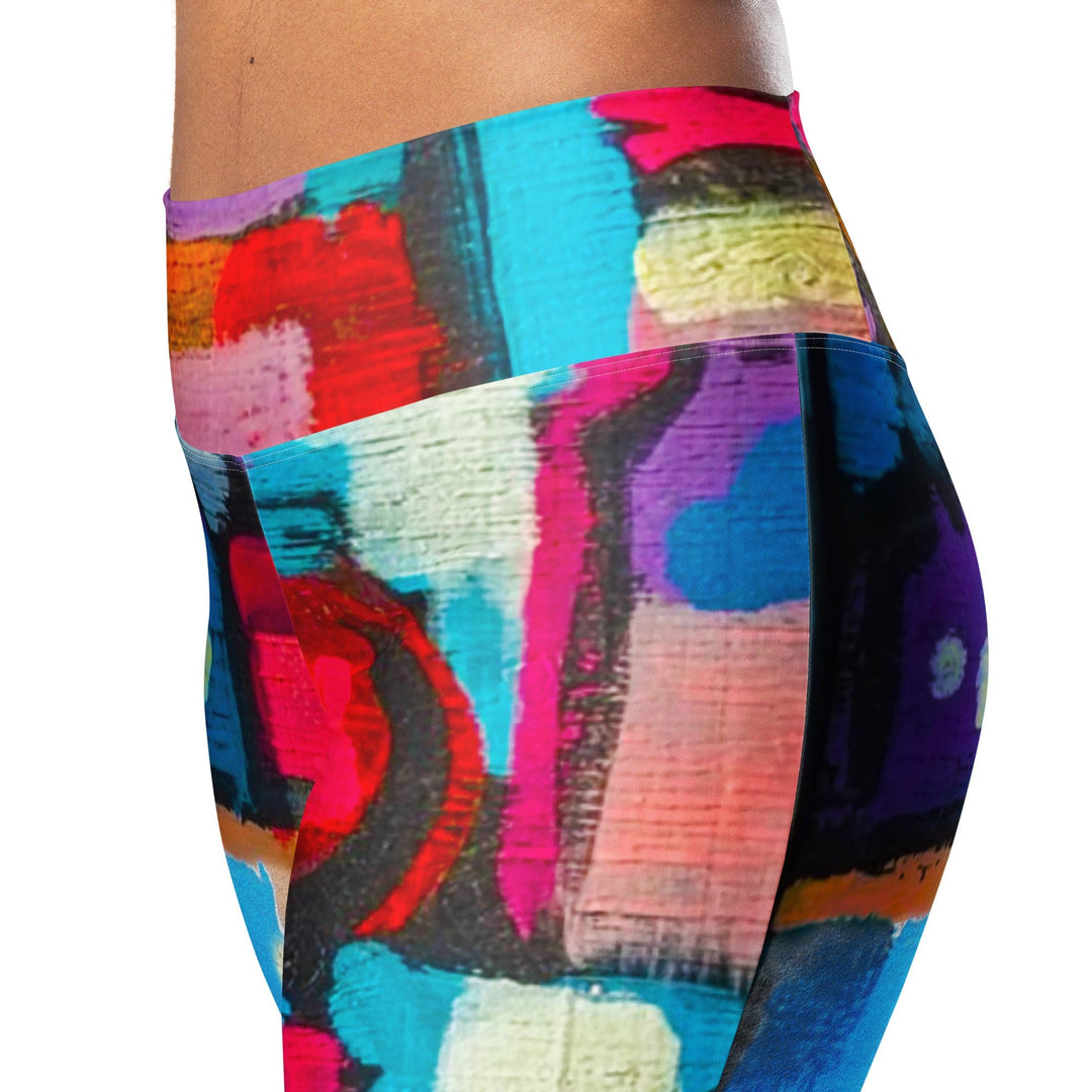 Womens Flare Leggings - Sutileza Smooth Colorful Abstract Print