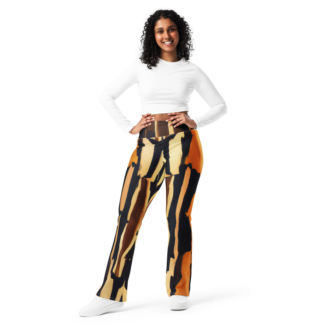 Womens Flare Leggings - Zorse Lines Print