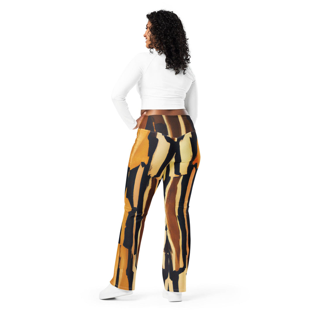 Womens Flare Leggings - Zorse Lines Print