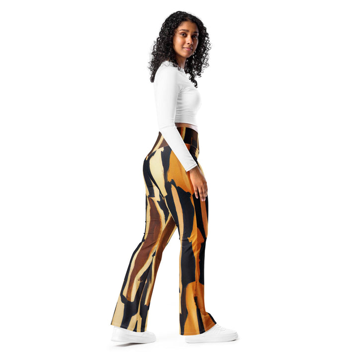 Womens Flare Leggings - Zorse Lines Print