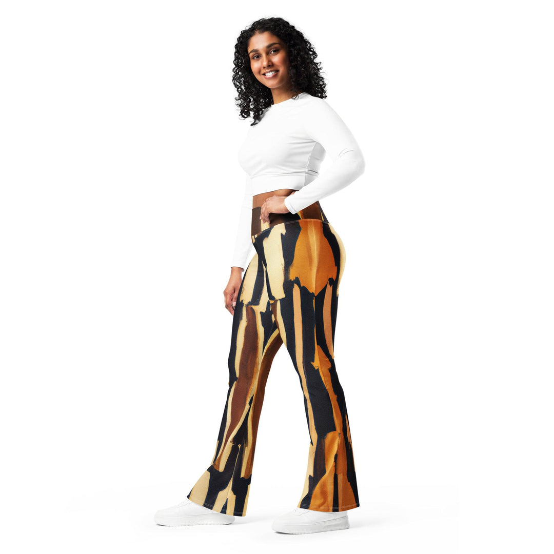 Womens Flare Leggings - Zorse Lines Print