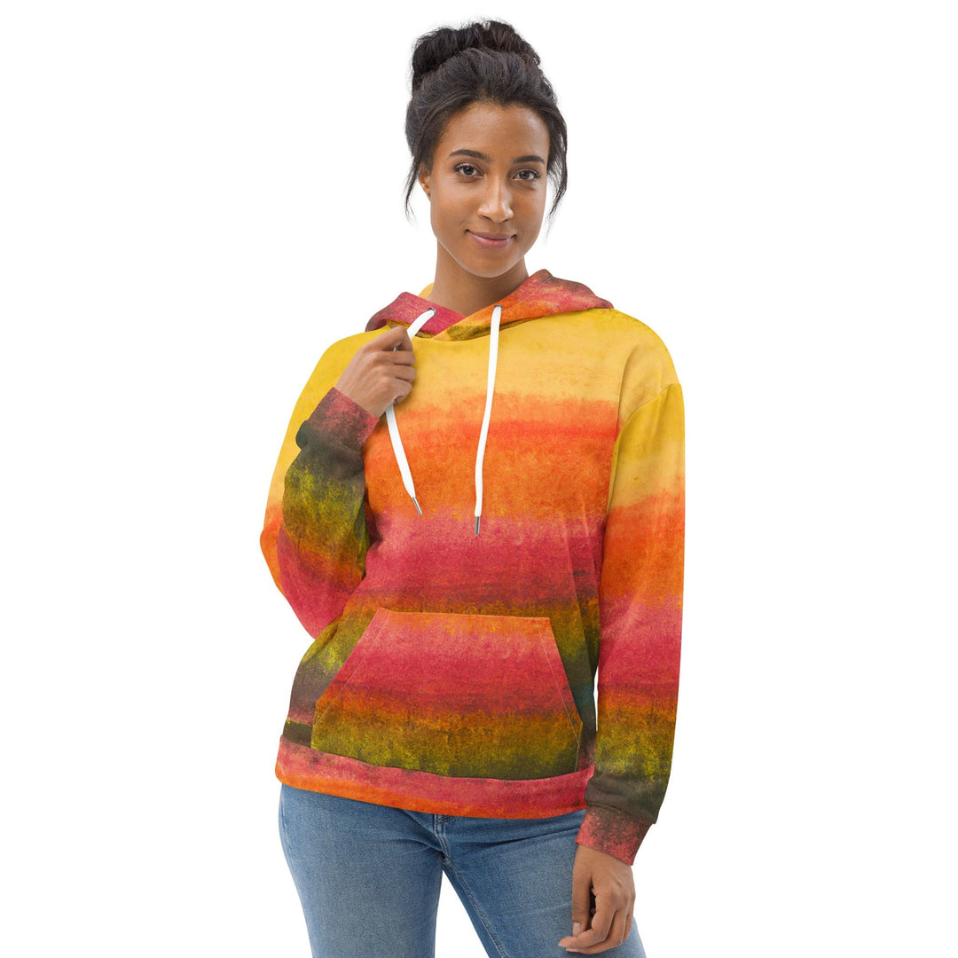 Womens Graphic Hoodie Autumn Fall Watercolor Abstract Print