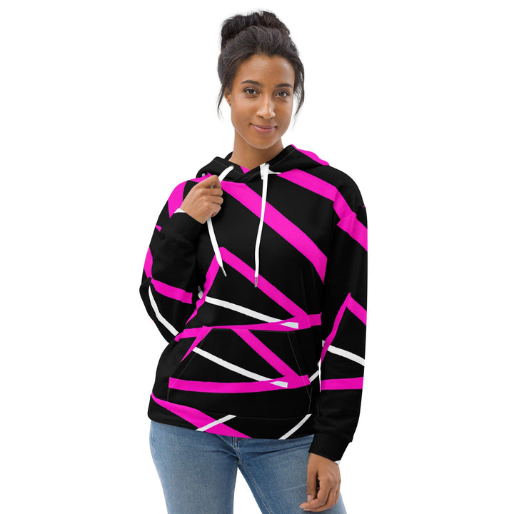 Womens Graphic Hoodie Black and Pink Pattern 2