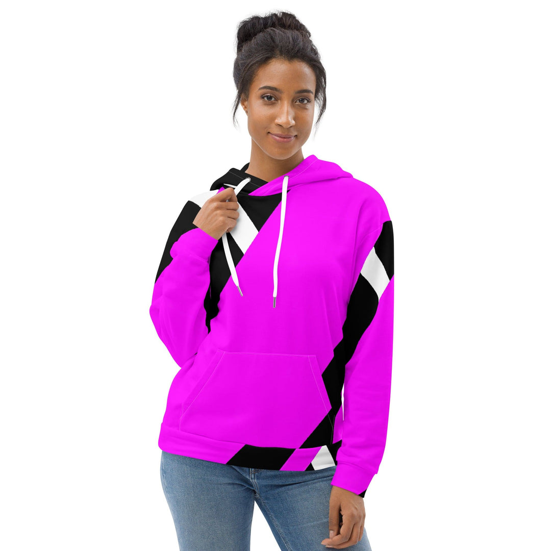 Womens Graphic Hoodie Black And Pink Pattern