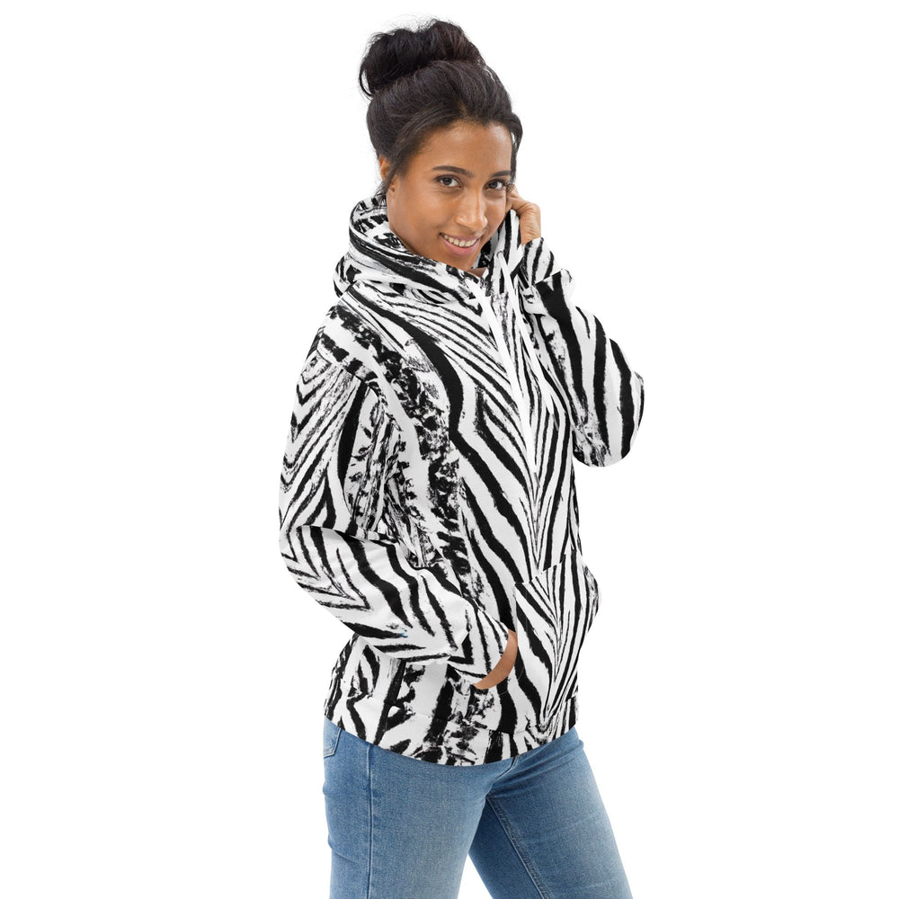 Womens Graphic Hoodie Black White Native Print