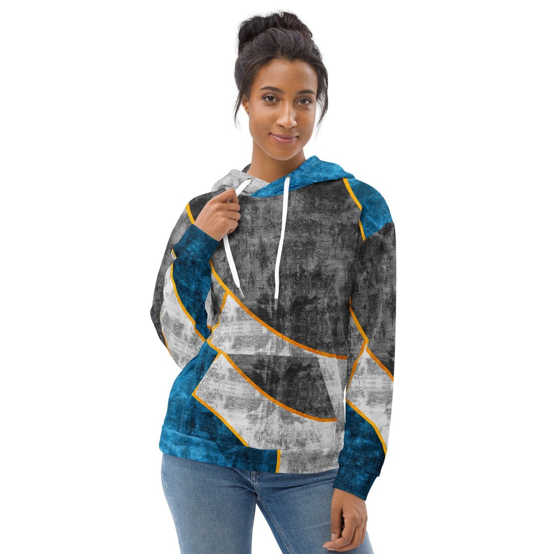 Womens Graphic Hoodie Blue Grey Design