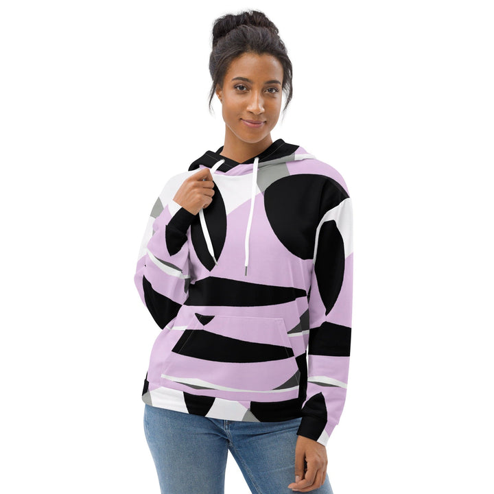 Womens Graphic Hoodie Geometric Lavender and Black Pattern