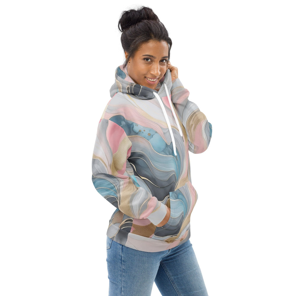 Womens Graphic Hoodie Marble Cloud of Grey Pink Blue 82395