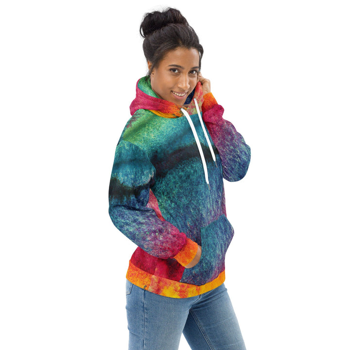 Womens Graphic Hoodie Multicolor Abstract Pattern