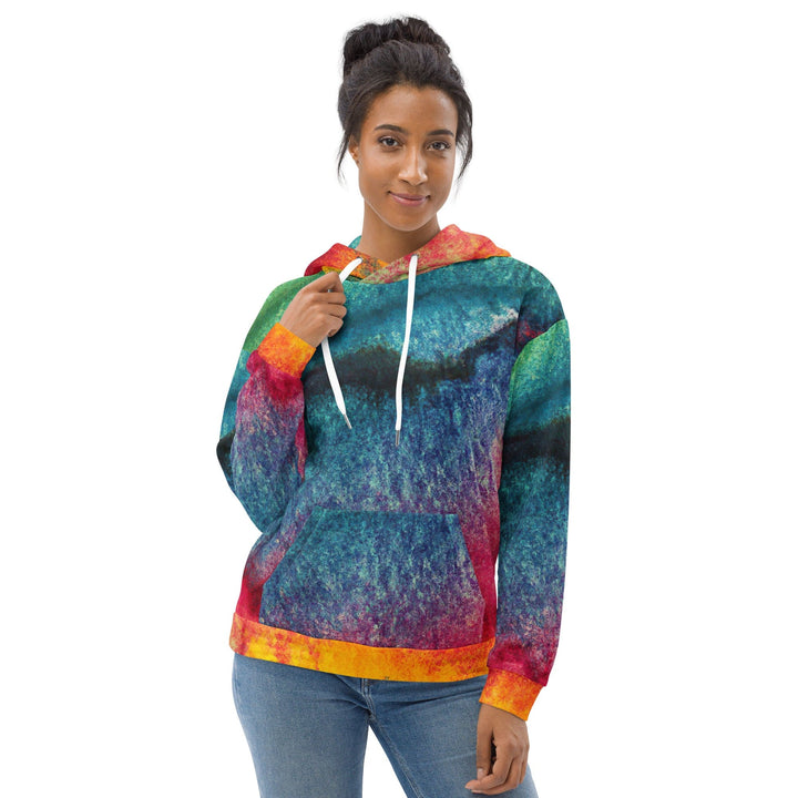 Womens Graphic Hoodie Multicolor Abstract Pattern