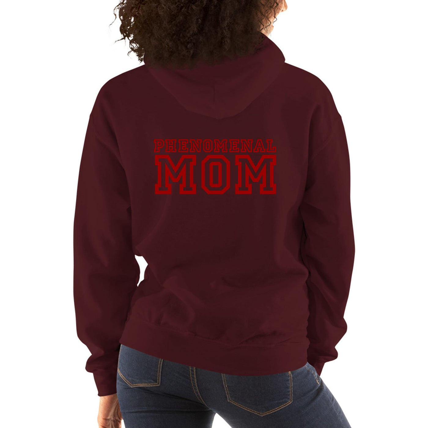 Womens Graphic Hoodie Phenomenal Mom Red Print - Hoodies