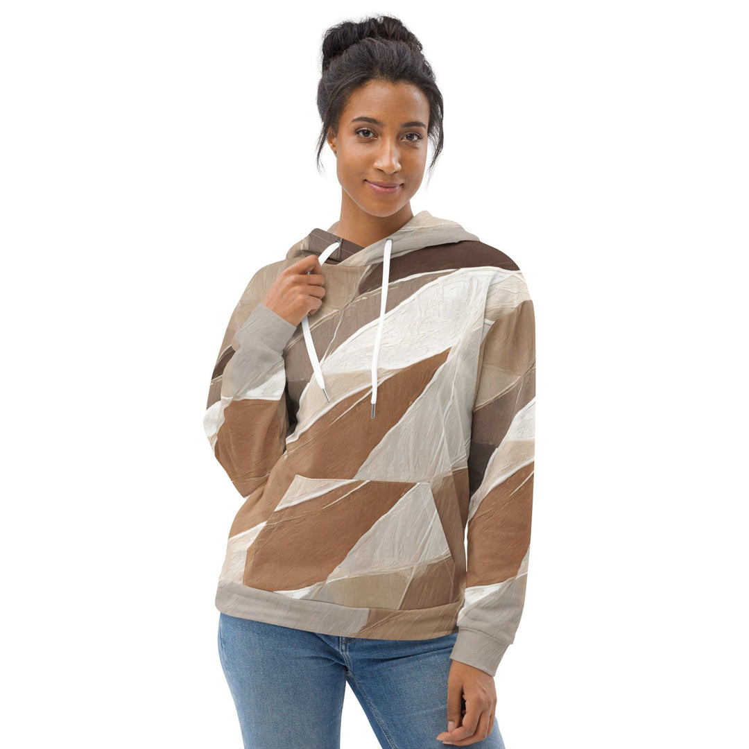 Womens Graphic Hoodie Rustic Brown Stone Print 2