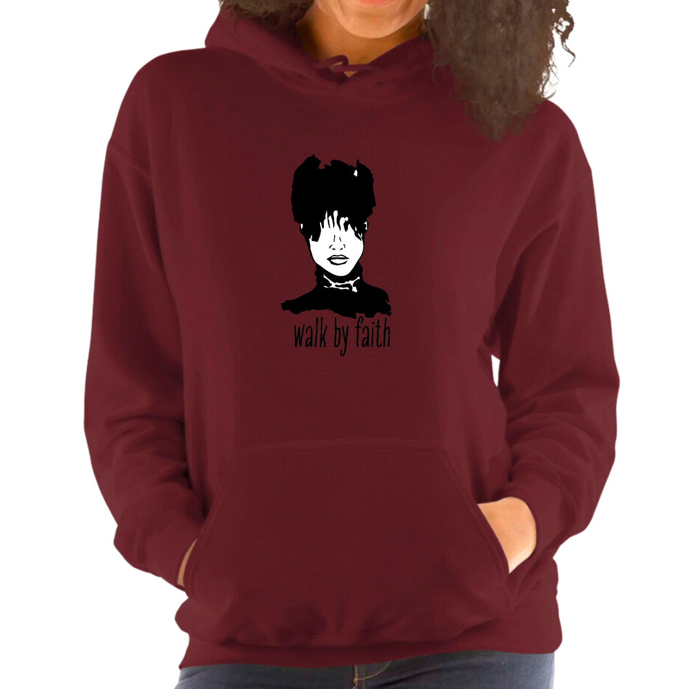 Womens Graphic Hoodie Say It Soul Walk By Faith Positive - Hoodies