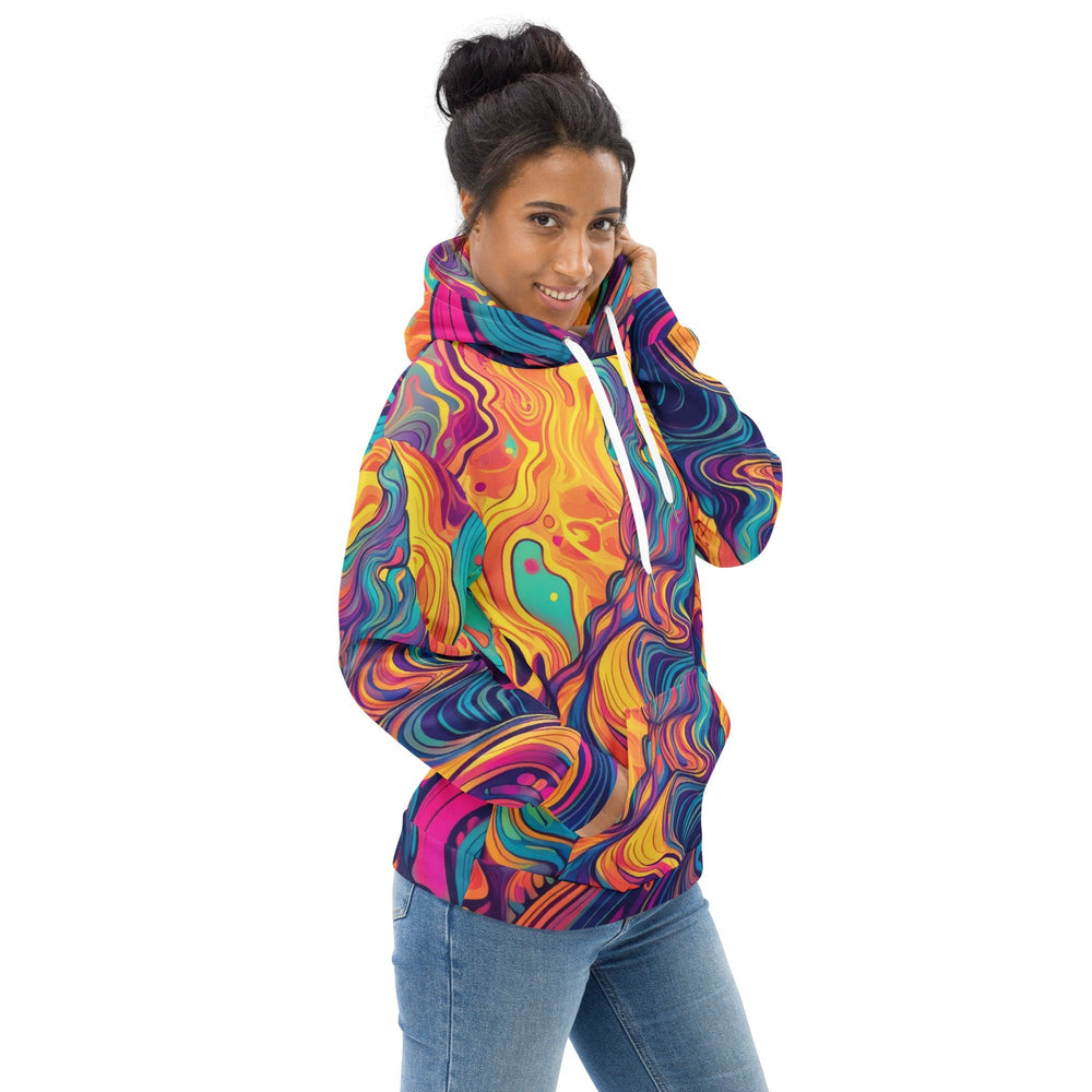 Womens Graphic Hoodie Vibrant Psychedelic Kaleidoscope Boho Print 2