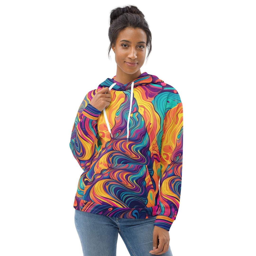 Womens Graphic Hoodie Vibrant Psychedelic Kaleidoscope Boho Print 2