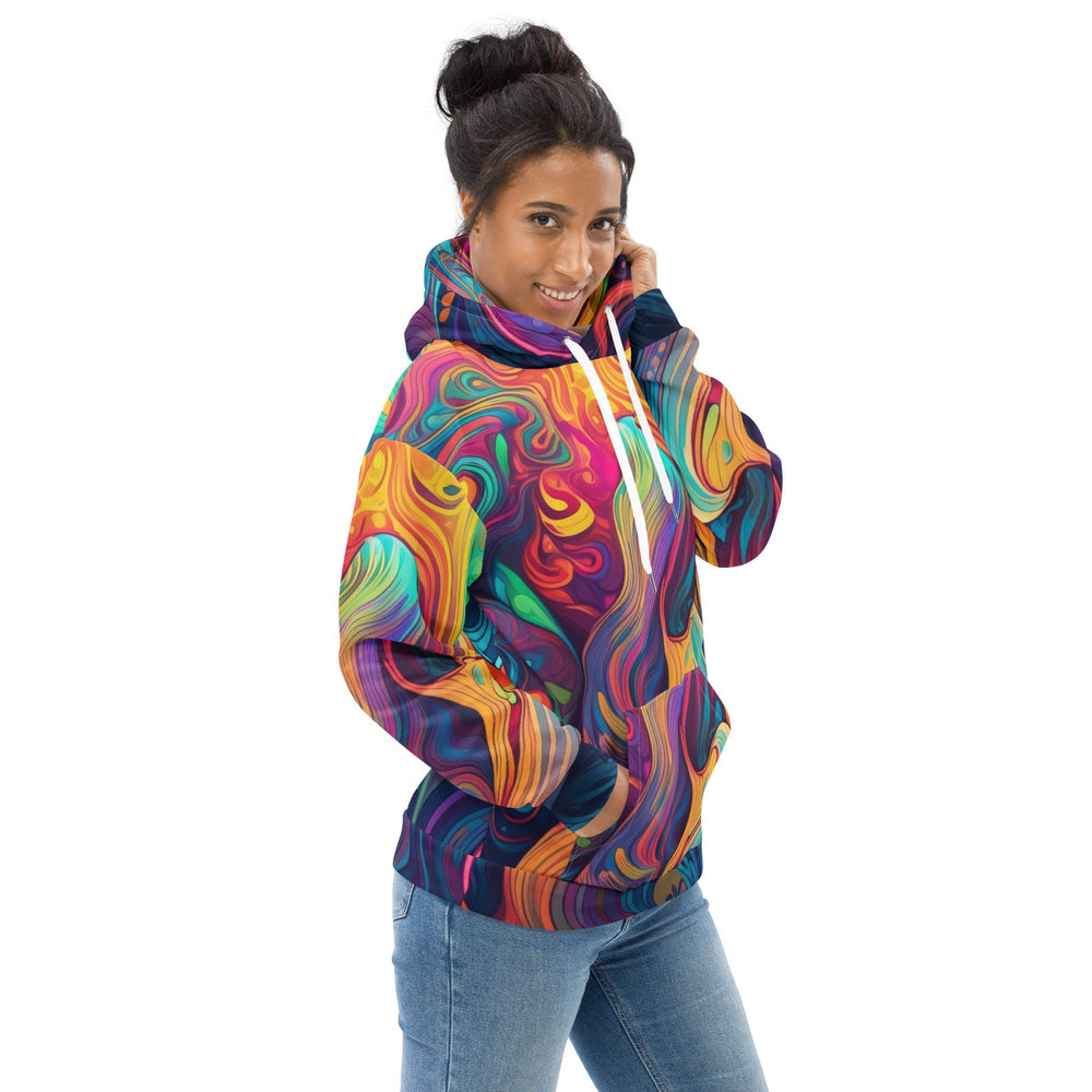 Womens Graphic Hoodie Vibrant Psychedelic Kaleidoscope Boho Print 3