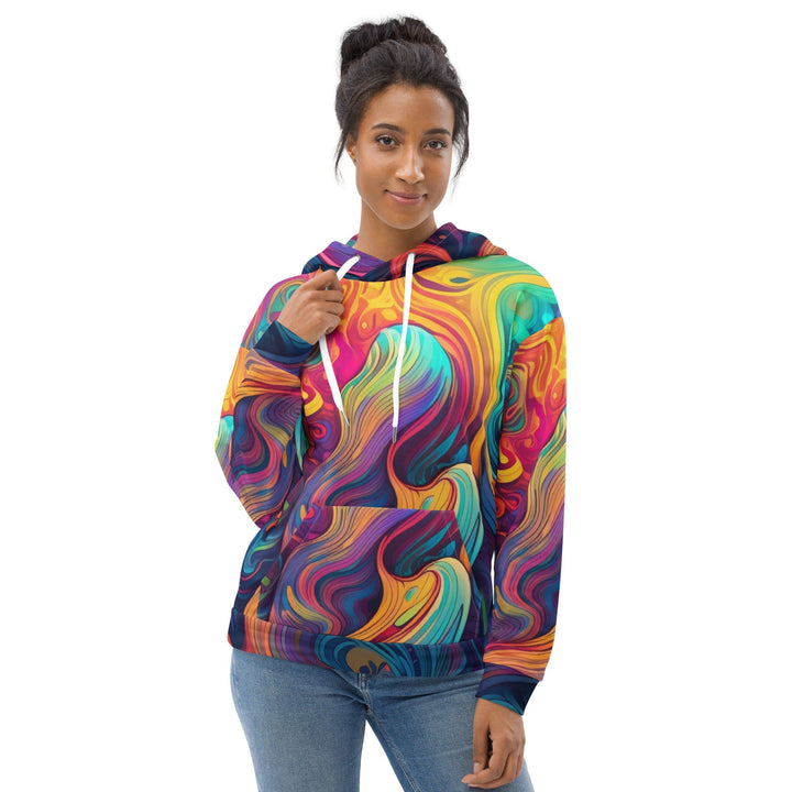 Womens Graphic Hoodie Vibrant Psychedelic Kaleidoscope Boho Print 3