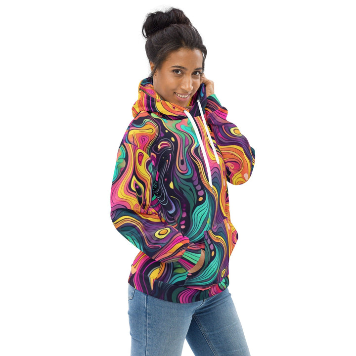Womens Graphic Hoodie Vibrant Psychedelic Rave Pattern -kaleidoscope 3