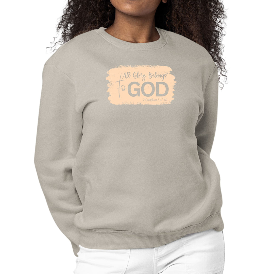 Womens Graphic Sweatshirt All Glory Belongs to God Christian - Womens