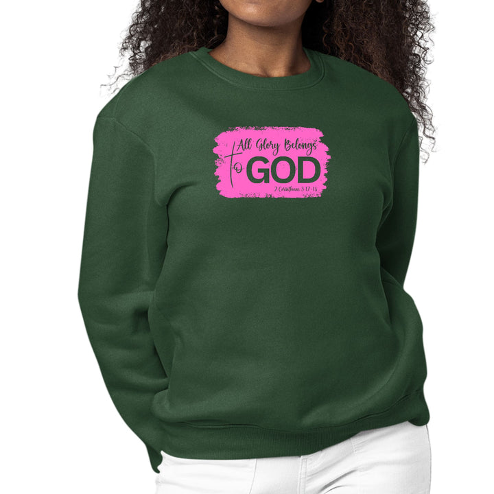 Womens Graphic Sweatshirt All Glory Belongs to God Christian - Womens