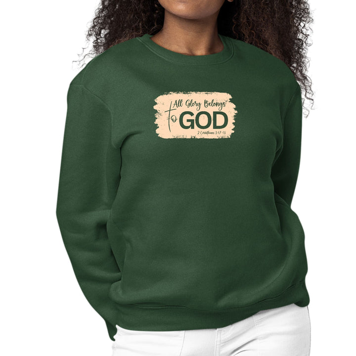 Womens Graphic Sweatshirt All Glory Belongs to God Christian - Womens