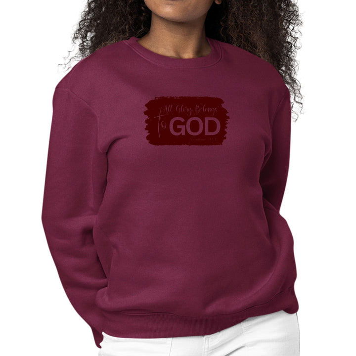 Womens Graphic Sweatshirt All Glory Belongs to God Christian - Womens