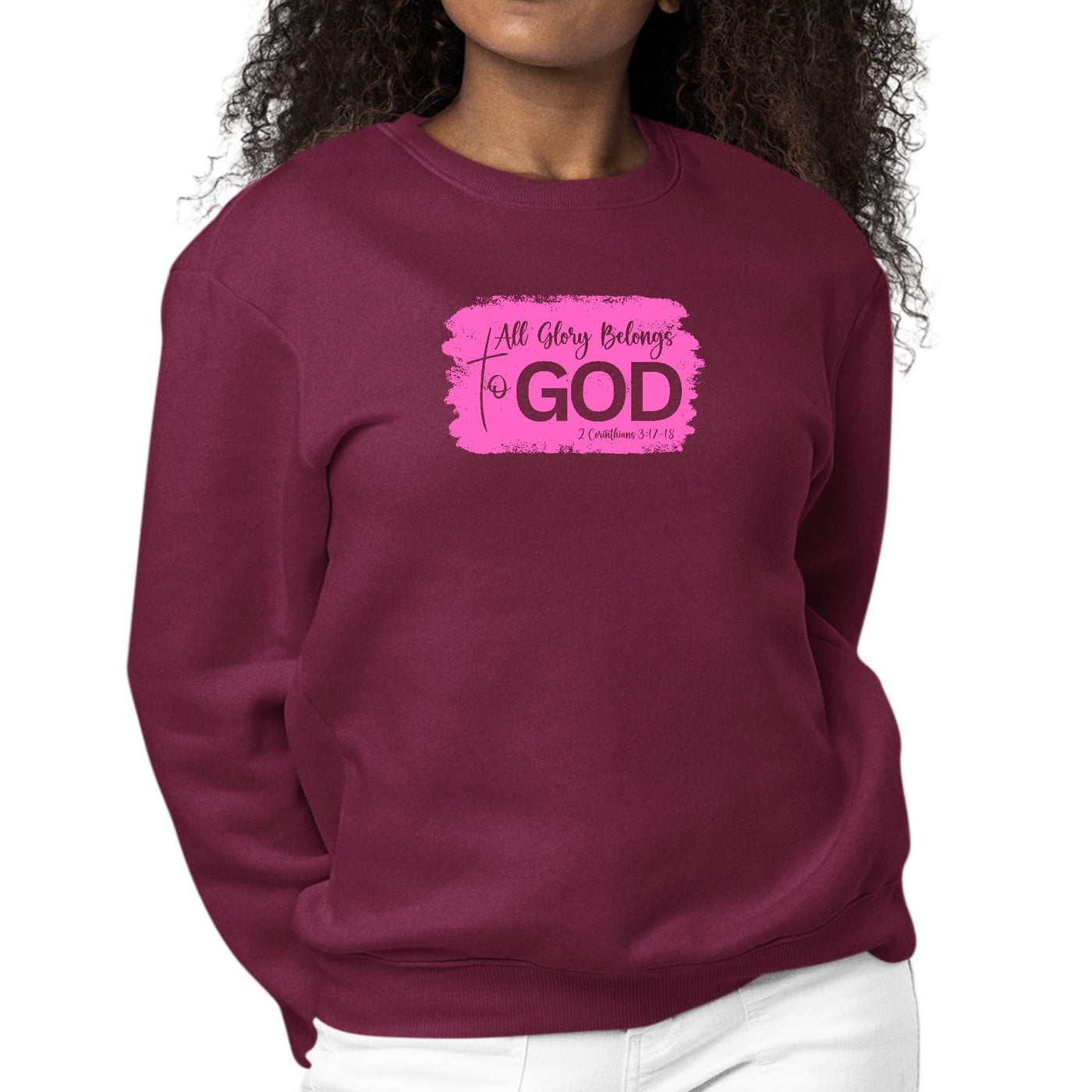 Womens Graphic Sweatshirt All Glory Belongs To God Christian - Womens
