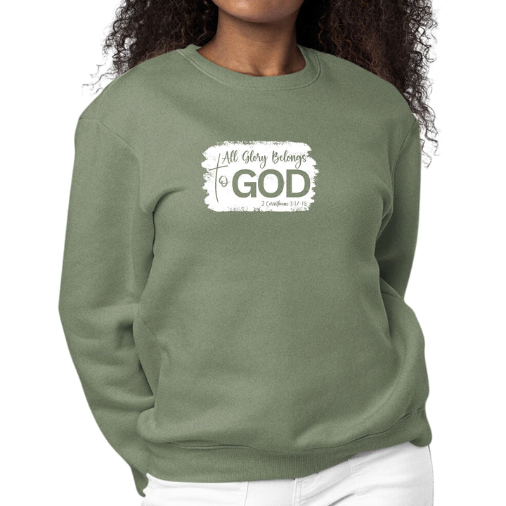 Womens Graphic Sweatshirt All Glory Belongs to God Christian - Womens