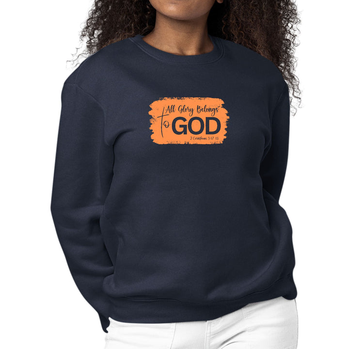 Womens Graphic Sweatshirt All Glory Belongs to God Christian - Womens