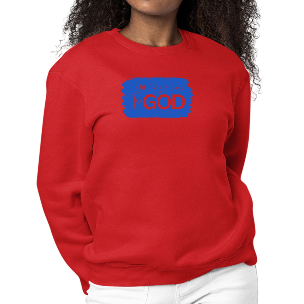 Womens Graphic Sweatshirt All Glory Belongs to God Christian - Womens