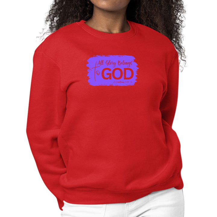 Womens Graphic Sweatshirt All Glory Belongs to God - Lavender